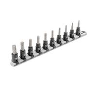 TEKTON 3/8 Inch Drive Torx Impact Bit Socket Set with Rail, 10-Piece (T20 - T60) | SIB91103