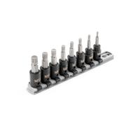 TEKTON 3/8 Inch Drive Triple Square Impact Bit Socket Set with Rail, 8-Piece (M4 - M12) | SIB91104