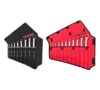 TEKTON 45-Deg Offset Box End Wrench Set, 19-Piece (1/4-1-1/4 in, 6-32 mm) - Pouch | WBE94302