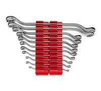 TEKTON 45-Degree Offset Box End Wrench Set with Modular Slotted Organizer, 11-Piece (6-32 mm) | WBE95202