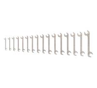 TEKTON Angle Head Open End Wrench Set, 16-Piece (10-27 mm) | WAE92002 | Made in USA