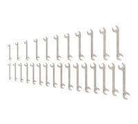 TEKTON Angle Head Open End Wrench Set, 27-Piece (3/8-1 in., 10-27 mm) | WAE93002 | Made in USA