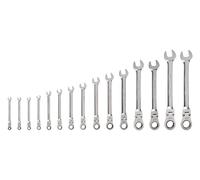 TEKTON Flex Head 12-Point Ratcheting Combination Wrench Set, 15-Piece (1/4-1 in.) | WRC95001
