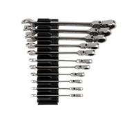 TEKTON Flex Head 12-Point Ratcheting Combination Wrench Set with Modular Slotted Organizer, 11-Piece (1/4-3/4 in.) | WRC95300