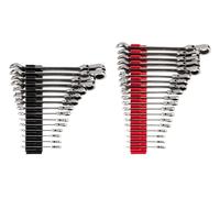 TEKTON Flex Head 12-Point Ratcheting Combination Wrench Set with Modular Wrench Organizer, 34-Piece (1/4-1 in., 6-24 mm) | WRC95305