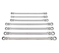 TEKTON Long Flex Head 12-Point Ratcheting Box End Wrench Set, 7-Piece (6-19 mm) | WRB96001