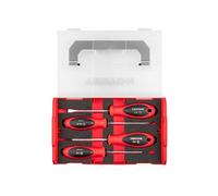 TEKTON Phillips and Slotted Screwdriver Set, 4-Piece | DWZ90603 | 4 Inch Shanks, P1 - 2, 3/16 - 1/4 in., Mini Stacking Tool Box, Custom Foam