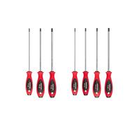 TEKTON Phillips and Slotted Screwdriver Set - 8 Inch Shanks, 7-Piece (#1 - #3, 4-8 mm) | DWZ90015