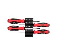 TEKTON Phillips and Slotted Screwdriver Set with Modular Organizers - 4 Inch Shanks, 4-Piece (#1 - #2, 3/16-1/4 in.) | DWZ90102