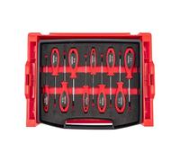 TEKTON Phillips and Slotted Screwdriver Set with Open Top Drawer and Rack - 4 Inch Shanks, 10-Piece (#0-#3, 3-8 mm) | DWZ90600