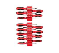 TEKTON Phillips and Slotted Screwdriver Set with Red Modular Organizers - 4 Inch Shanks, 14-Piece (#0 - #4, 3-14 mm) | DWZ90117