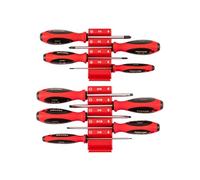TEKTON Phillips and Slotted Screwdriver Set with Red Modular Organizers - 4 Inch Shanks, 9-Piece (#0 - #3, 1/8-3/8 in.) | DWZ90113