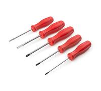 TEKTON Phillips/Slotted Hard-Handle Screwdriver Set, 5-Piece (#0-#2, 3/16-1/4 in.) - Chrome Blades | DRV42004