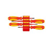 TEKTON Phillips, Slotted, Square Insulated Screwdriver Set with Red Modular Organizers, 4-Piece (#2, 5.5-6.5 mm, #2) | DVZ90104
