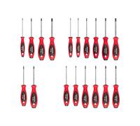 TEKTON Phillips, Slotted, Torx, Square Screwdriver Set - 4 Inch Shanks, 18-Piece (#0-#3, 3-8 mm, T10-T30, #1-#2) | DWZ90001