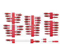 TEKTON Phillips, Slotted, Torx, Square Screwdriver Set with Red Modular Organizers - 4, 8, 18 Inch Shanks (54-Piece) | DWZ90124