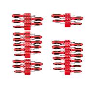 TEKTON Phillips, Slotted, Torx, Square Screwdriver Set with Red Modular Organizers - 4 Inch Shanks (35-Piece) | DWZ90125