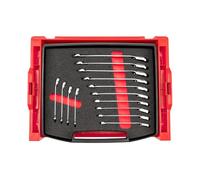 TEKTON Reversible 12-Point Ratcheting Combination Wrench Set with Open Top Drawer and Rack, 14-Piece (6-19 mm) | OLB94204