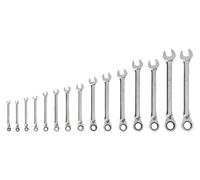 TEKTON Reversible 12-Point Ratcheting Combination Wrench Set, 15-Piece (1/4-1 in.) | WRC94001