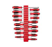 TEKTON Slotted Screwdriver Set with Red Modular Organizers - 4, 8 Inch Shanks, 16-Piece (3-14 mm) | DWS90109