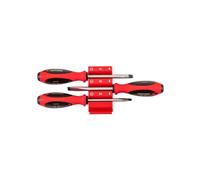 TEKTON Slotted Screwdriver Set with Red Modular Organizers - 4 Inch Shanks, 3-Piece (10-14 mm) | DWS90107