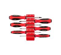 TEKTON Slotted Screwdriver Set with Red Modular Organizers - 4 Inch Shanks, 6-Piece (3-8 mm) | DWS90106