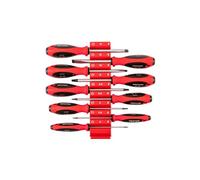 TEKTON Slotted Screwdriver Set with Red Modular Organizers - 4 Inch Shanks, 9-Piece (3-14 mm) | DWS90105
