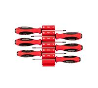 TEKTON Torx Screwdriver Set with Red Modular Organizers - 4 Inch Shanks, 6-Piece (T10 - T30) | DWT90103