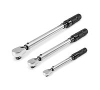 TEKTON TRQ95901 Micrometer Torque Wrench Set, 1/4, 3/8, 1/2-Inch Drive, Dual-Direction-Micrometer Torque Wrench Set, 3-Piece (50.8-508 cm, 30.5 m, 12.2-61 m)