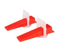 TekTools Tile Levelling Clips and Wedges Kit - Tile Leveler Clips with Reusable Wedges, Tile Kit for Professional Ceramic Tile and Stone Installation, Plastic Levelling 3mm Clips with Wedges