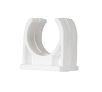 TekTools White Plastic Open Pipe Clips 16mm - Pack of 200 - Durable and Versatile Push-Fit Conduit Fitting, Snap-in Design Clamp Clips, Single Screw Fixings.
