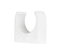 TekTools White Plastic Open Pipe Clips 25mm - Pack of 200 - Durable and Versatile Push-Fit Conduit Fitting, Snap-in Design Clamp Clips, Single Screw Fixings.