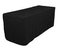 TEKTRUM 6-Feet Long Fitted Table DJ Jacket Cover for Trade Show - Thick/Heavy Duty/Durable Fabric - Black Color (TD-JKT-BLK-6FT)