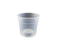 Teku Clear Plastic Orchid POTS, 5 Round Modern Orchid-Specific Planter Pots, 12 cm Diameter, Outdoor Use
