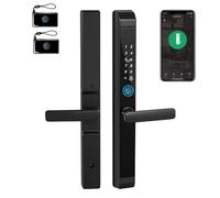 TEKXDD Smart Door Lock Weatherproof 8-in-1, Fingerprint Door Lock with APP/Keypad Code/Keys/Remote WiF/Fingerprint/IC Card/NFC/Deadbolt, Keyless Entry for Aluminum Swing Wooden Front Door