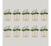 TEKXYZ Flower Stand for Wedding, 10 Pcs 40 CM Tall Flower Stand, Metal Centerpiece Stand, Gold Centerpieces For Wedding, Event Party Props, Patio Decor