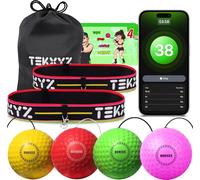 TEKXYZ® Reflex Ball Family Pack with Counter App | Online Community for Boxing Ball, Ideal for Coordination, Punching, Stress Relief, Home Workouts & Fitness | Stocking Stuffer Gift for All Ages