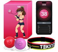 TEKXYZ Reflex Ball with Counter App & Online Community, 2 Level Boxing Ball