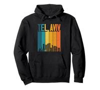 Tel Aviv Israel Retro Vintage Sunset Skyline Tel Aviv Pullover Hoodie