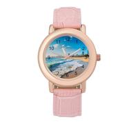 Tel Aviv Israel Watches for Women PU Leather Strap Watch Analogue Quartz Wrist Watch