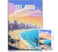 Tel Aviv Jigsaw Puzzles 1000 Pieces Cognitive Development Fun Game Special Thoughtful Celebration Present Size 50x75cm