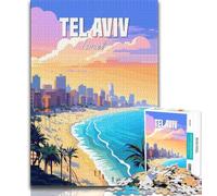 Tel Aviv Jigsaw Puzzles for Adults 1000 Piece,Learning Educational Toys Family Games Gifts for Friends And Family 38x26cm