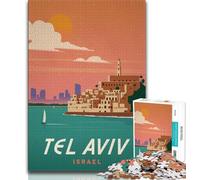 Tel Aviv Puzzles for Adults Teens 1000pc Puzzle,Toys Educational Games Stress Relieving Wishlist with Santa Claus 75x50cm