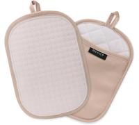 Tel Charme * 2 Pack Silicone Pot Holders, Heat Resistant with Pockets, Non-Slip for Baking & Cooking, 9.8 x 7 Inch, Towel Fabric Lining - Milkshake