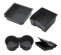 Tel Charme * 4PCS Center Console Organizer Tray Set Compatible with Tesla Model Y 2025/ Model 3 2025, 5PCS Armrest Organiser Tray Set, Glove Box, Hidden Storage Box