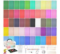 Tel Charme * 50 Colors Polymer Clay Kit - Non-Toxic Oven Bake Modeling Clay, Soft DIY Craft Kit for Kids, Artists - Perfect Christmas & Birthday Gift