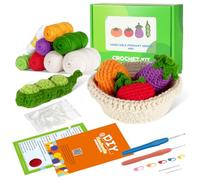 Tel Charme * Crochet Kit for Beginners, Vegetables Crochet Kit, Knitting Starter Pack for Adults and Kids (Include Video Tutorial and Instruction), Great Gift for Kids Friends and Family