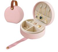 Tel Charme * Jewellery Box Small 2 In 1 Necklace Storage Earring Storage Travel Accessories For Women Perfect Gifts For Teenage Girls（Pink）