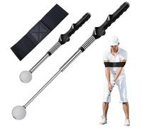 Tel Charme * Retractable Golf Swing Trainer with Adjustable Posture Correction Arm Band - Golf Grip Training Aid for Indoor/Outdoor Practice, Warm-up, Strength & Tempo Drills - Men, Women & Kids