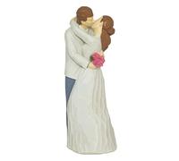 Tel Charme * Romantic Kissing Couple Statue, Wedding for Him Her, Valentine's Day Home Decor Sculpture for Living Room Shelf, White Resin Figurines for Couples (Kissing)